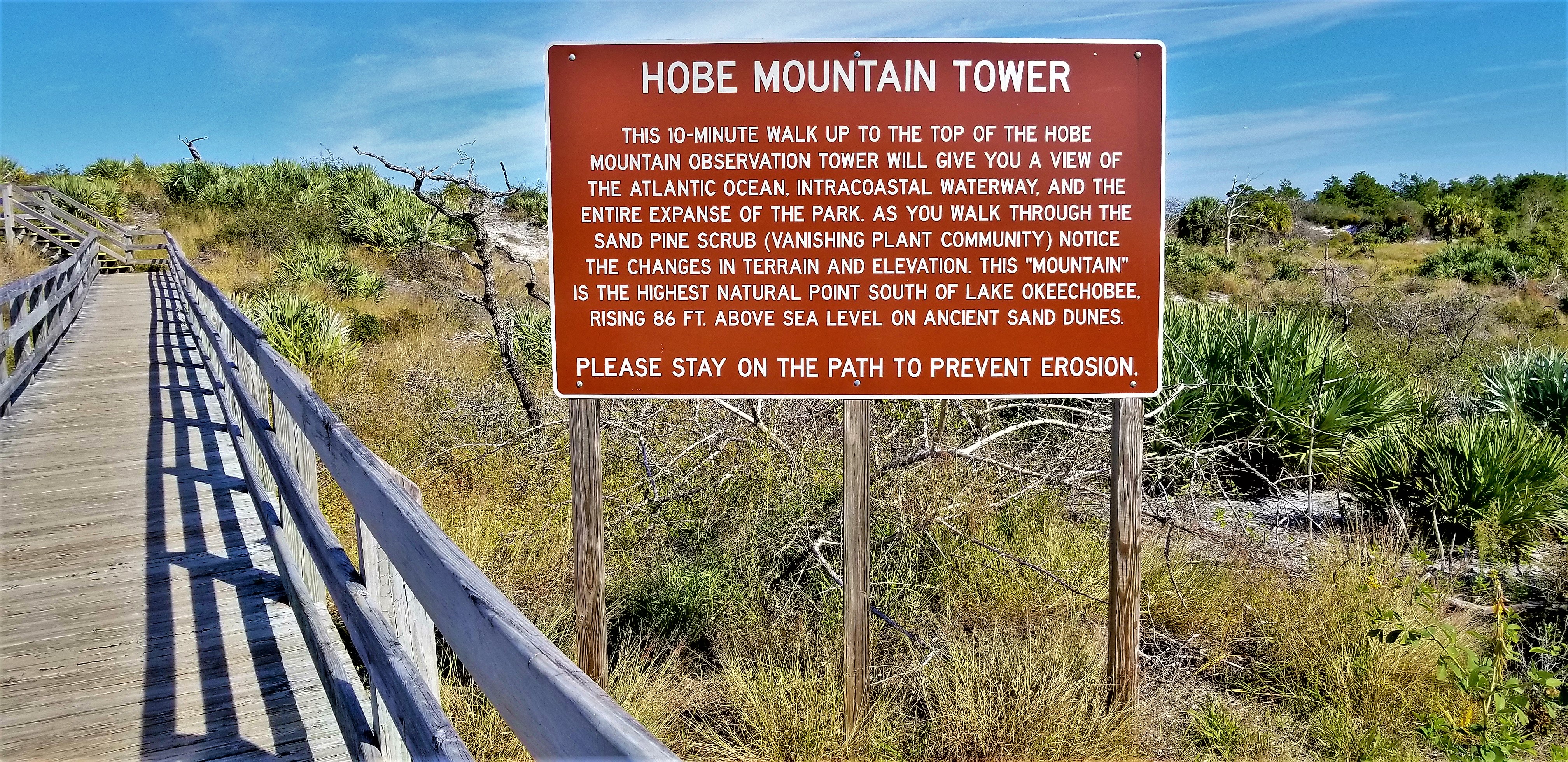 Hobe Mountain Tower sign